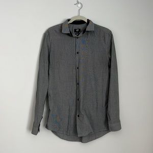 Men’s H&M Slim Fir Grey Button-Up Shirt Size Medium